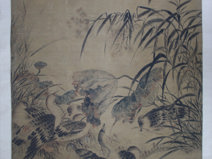 清代张若霭芦雁图中堂