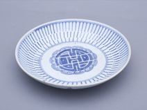 清代青花百寿纹瓷碟