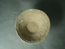常山下层文化绳纹红陶豆