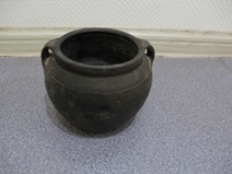 敞口双耳小釉罐