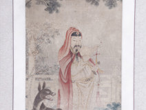 清代设色工笔人物小中堂