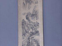 清代范振绪“秋山蒲寺图”轴