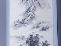 现代范振绪临高房山雨山图