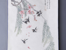 民国熊文林设色花鸟立幅